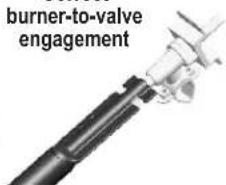 burner-to-valve engagement