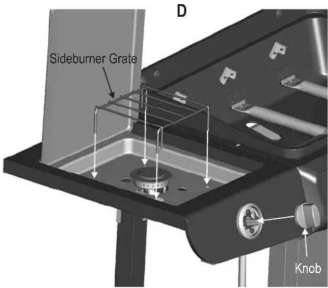 Sideburner Grate D Knob