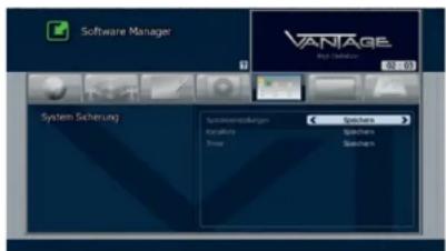 Software Manager VANTAGE System Sicherung Systemveränderungen Konzernliche Rücke Sachanen Sachanen