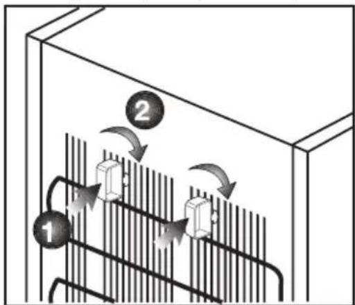 Diagram showing fluid flow through a container with labeled components and directional arrows indicating flow direction.