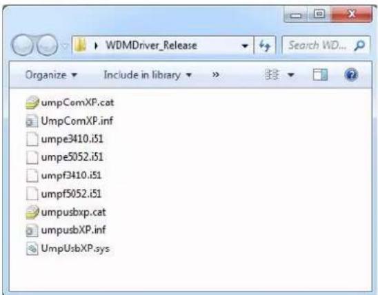 WDMDriver_Release Organize Include in library umpComXP.cat UmpComXP.inf umpe3410.i51 umpe5052.i51 umpf3410.i51 umpf5052.i51 umpusbxp.cat umpusbXP.inf UmpUsbXP.sys