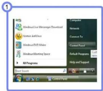 1 Windows Live Messenger Download Norton Antivirus Windows DVD Maker Windows Meeting Space All Programs Start Search Control Panel Computer Network Connect To Control Panel Default Programs Help and Support