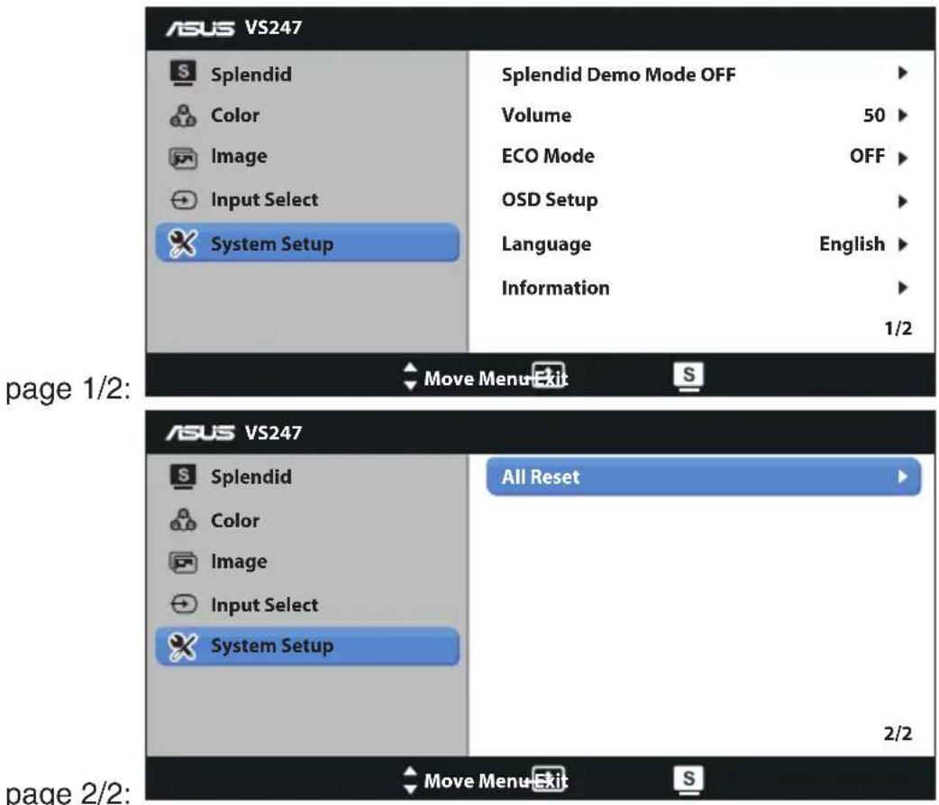 ASUS VS247N - System Setup - 1