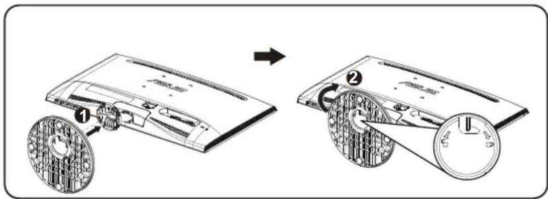ASUS VS247N - To assemble the monitor base: - 2
