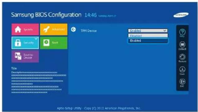 SAMSUNG ATIV Tab XQ700T1C - TPM 칩 초기화하기 - 2