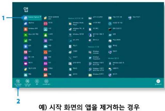 SAMSUNG ATIV Tab XQ500T1C - 시작 화면에 앱 추가 / 제거하기 - 1