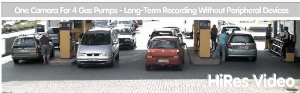 One Camera For 4 Gas Pumps - Long-Term Recording Without Peripheral Devices HiRes Video