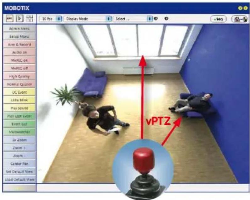 MOBOTIX 1G Fox Display Mode Select video Admin Menu Setup Menu Arm & Record Audio on MaxPEC on MaxPEC off High Quality Normal Quality UC Event LEDs Brink Play Sound Play Last Event Event List Multiwatcher Lx Zoom Zoom + Zoom - Center Plan Set Default View Load Default View vPTZ