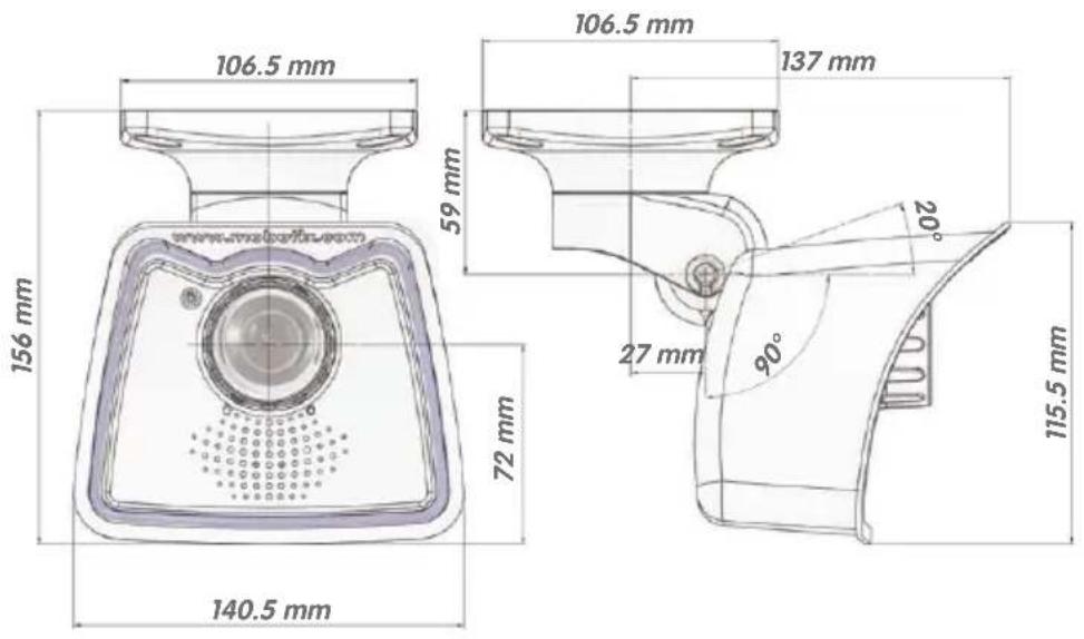106.5 mm 137 mm 106.5 mm 59 mm 20° 27 mm 90° 115.5 mm 140.5 mm 72 mm 156 mm