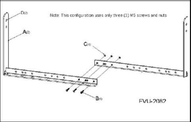 D(2) A(2) C(0) B(0) FVU-2082 Note: This configuration uses only three (3) M5 screws and nuts FVU-2082