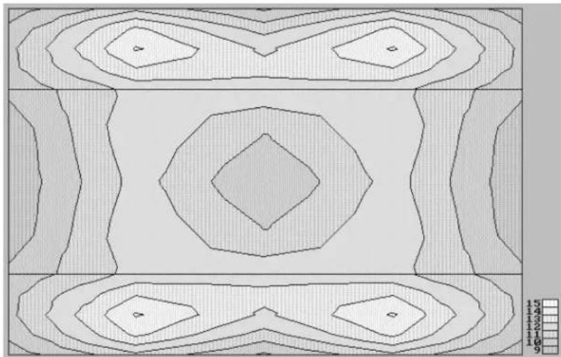 Symmetrical abstract pattern with concentric oval shapes and a central diamond shape, no text or symbols present.