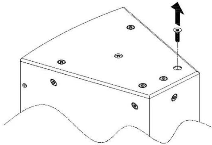 Isometric line drawing of a rectangular block with circular holes and a wavy base, no text or symbols present