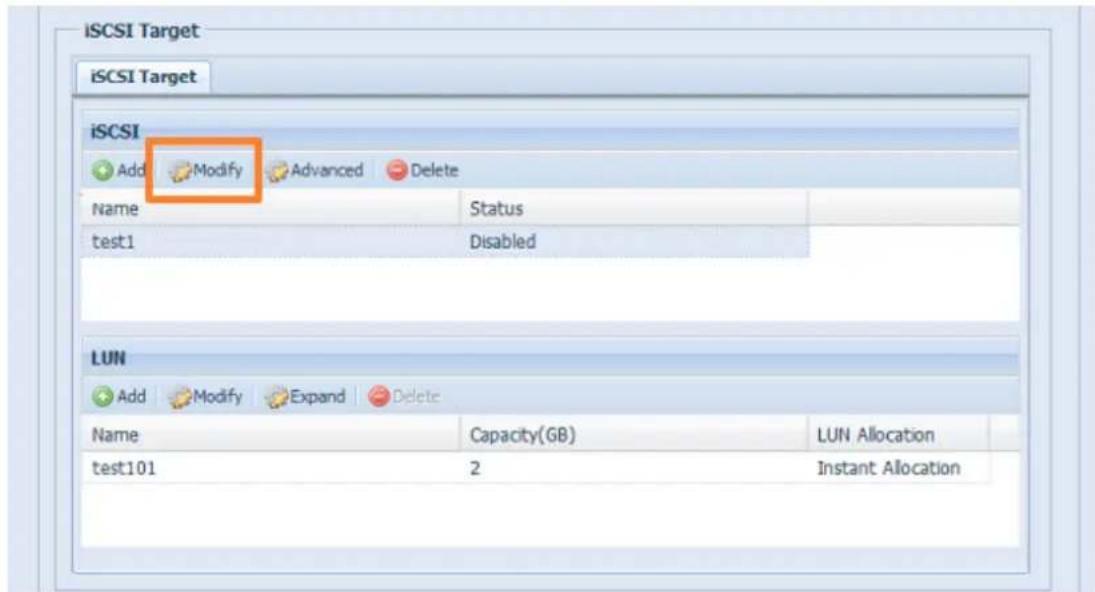 Thecus N10850 - iSCSI-Laufwerk modifizieren - 1