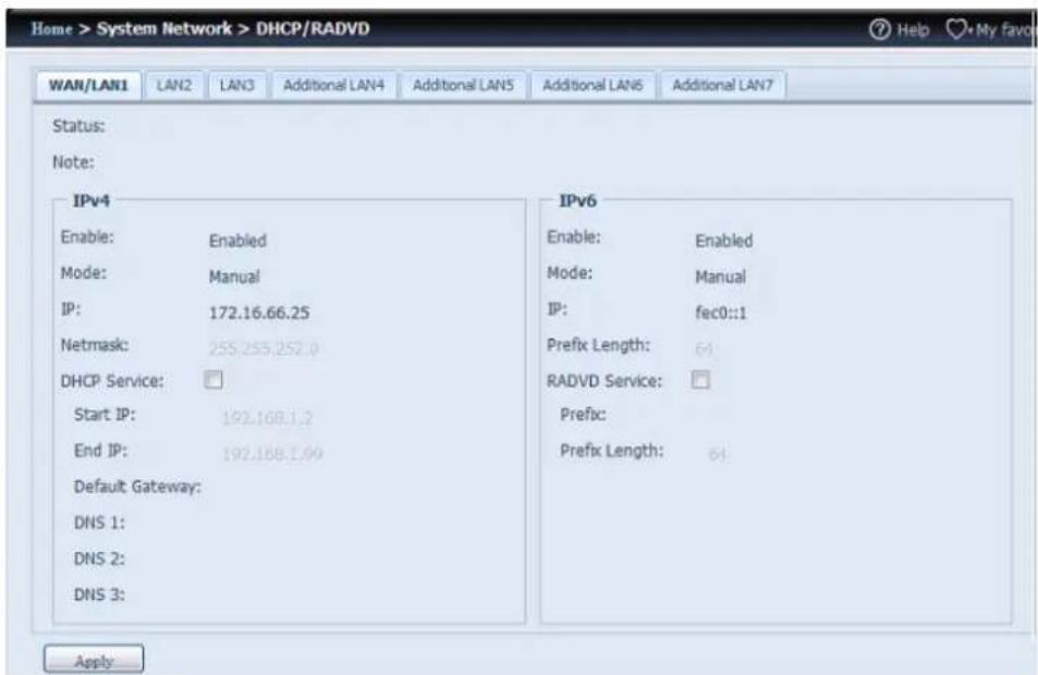 Thecus N10850 - DHCP/RADVD - 1