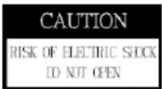 CAUTION RISK OF ELECTRIC SHOCK ID NOT OPEN