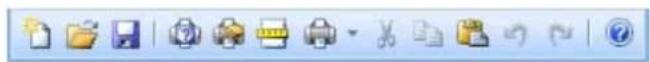 Screenshot of a software toolbar with icons for file operations, image editing, print, and other functions