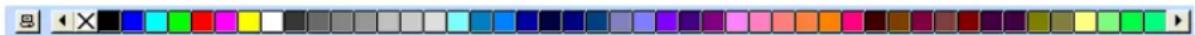 Color palette bar with a black square icon and standard color swatches for CMYK, RGB, and other colors.