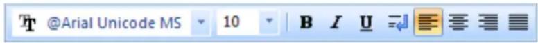 @Arial Unicode MS 10 B I U =