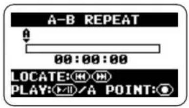 A-B REPEAT 00:00:00 LOCATE: PLAY:▶/▶/ A POINT: