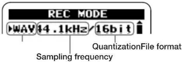 REC MODE WAY 14.1kHz/16bit QuantizationFile format Sampling frequency