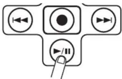 Diagram showing three circular buttons with left-pointing and right-pointing arrows, one pointing at a button labeled '//' (//)