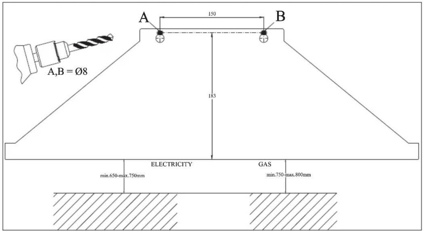 VESTEL ADW-6002 - INSTALLATION OF THE CHIMNEY HOOD - 1