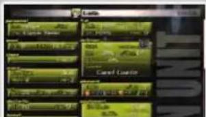 Screenshot of a software interface with multiple panels showing text content and checkboxes, likely from an older software development or game.