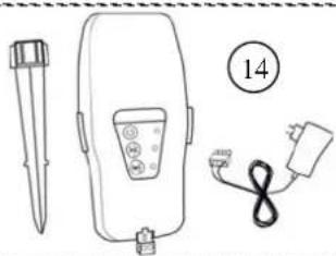 Illustration of a medical device with a pin, control panel, and cable (no text or symbols)