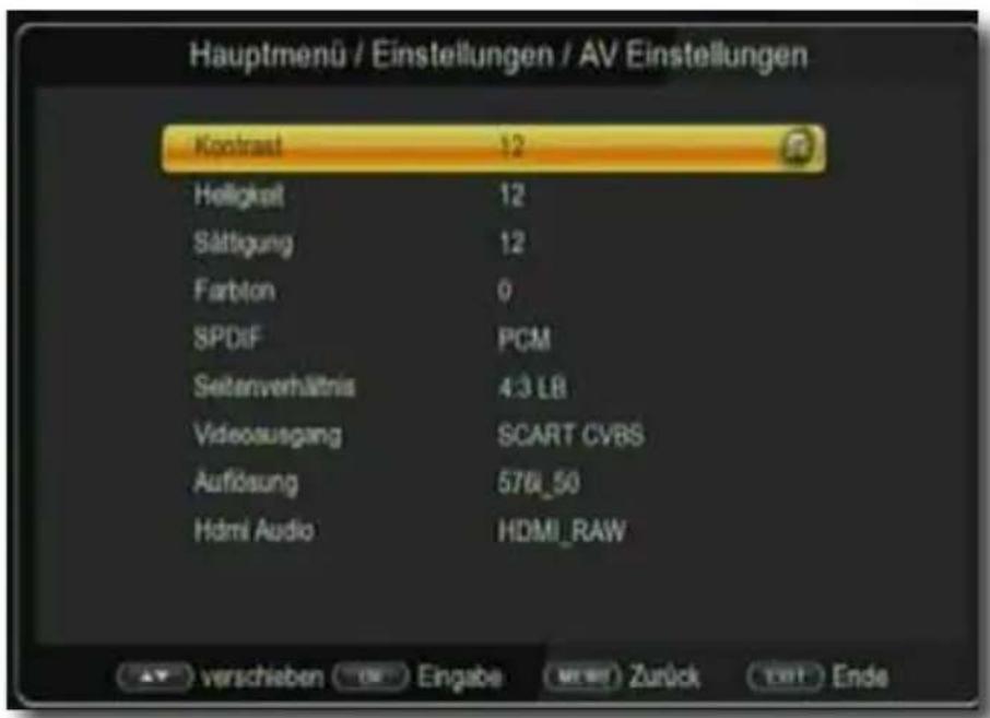 Telestar TD 2522 HD - AV Einstellungen - 1