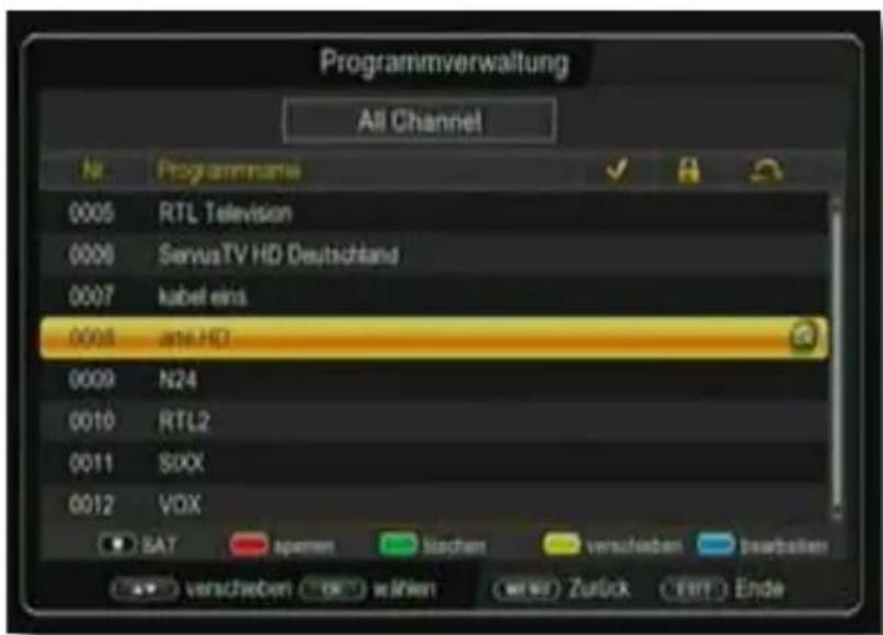 Telestar TD 2522 HD - Programmverwaltung - 1