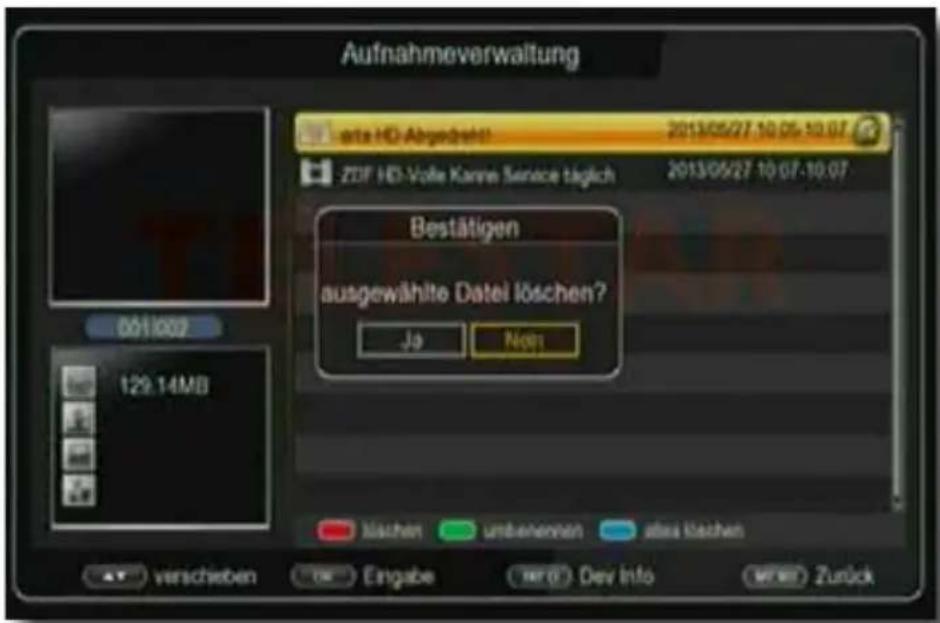 Telestar TD 2522 HD - Aufnahmeverwaltung - 1