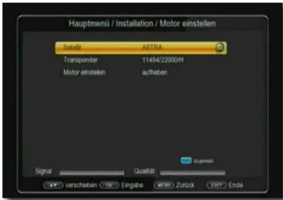 Telestar TD 2522 HD - Motor einstellen - 1