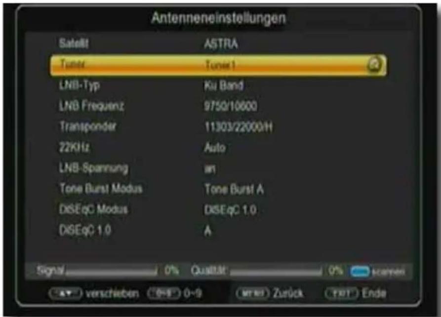 Telestar TD 2522 HD - Antenneneinstellungen - 1
