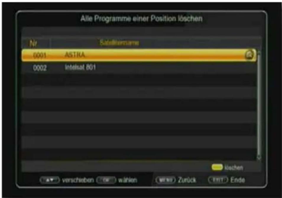 Telestar TD 2522 HD - Alle Programme einer Position löschen - 1