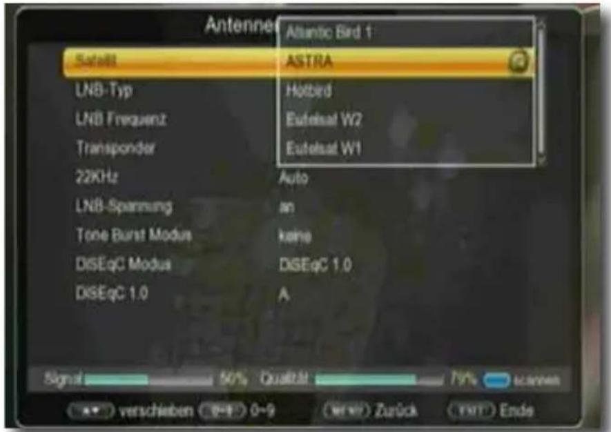 Telestar TD 2522 HD - Satellitenliste - 1