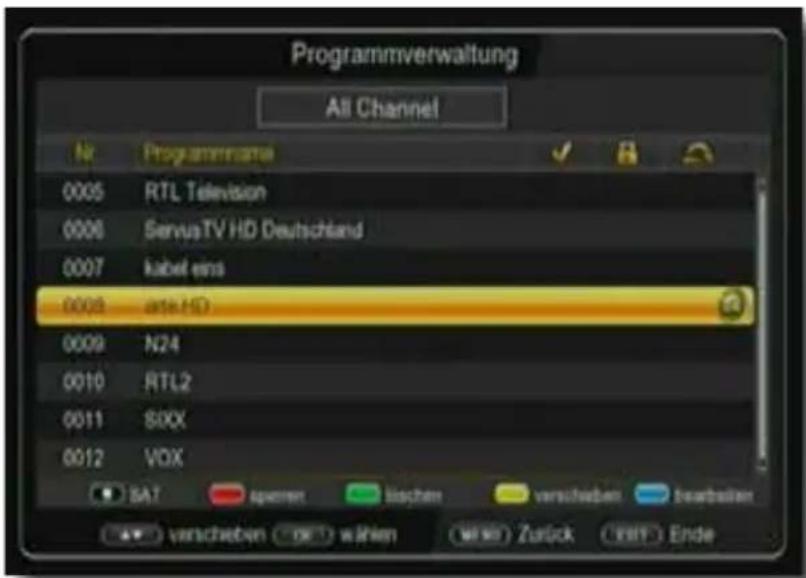 Telestar TD 2525 HD - Programmverwaltung - 1