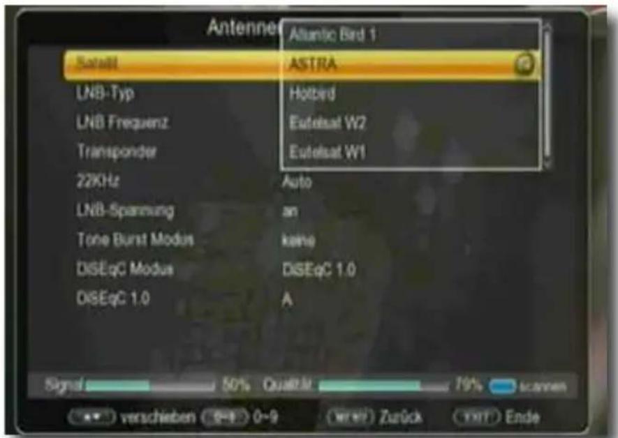 Telestar TD 2525 HD - Satellitenliste - 1