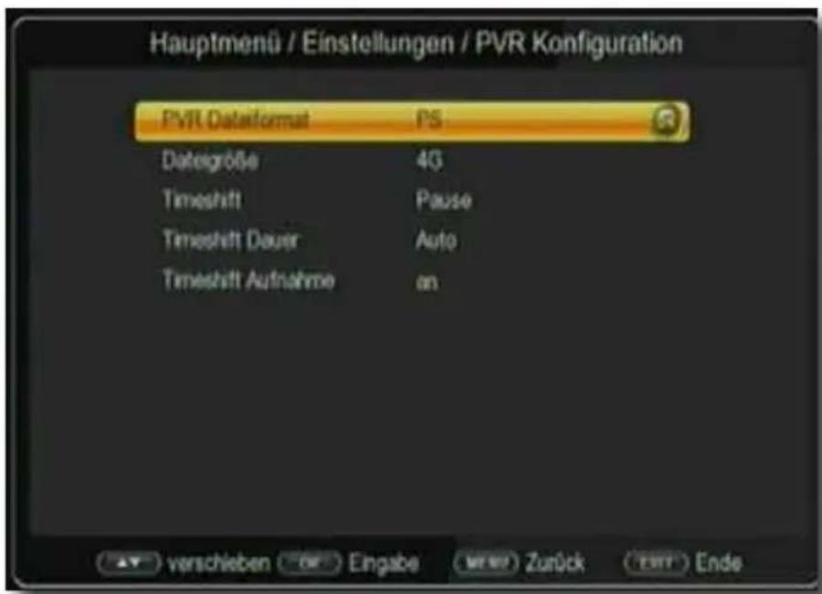 Telestar TD 2525 HD - PVR Dateiformat - 1