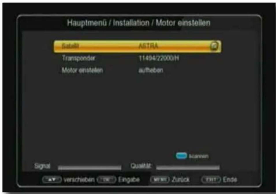 Telestar TD 2525 HD - Motor einstellen - 1