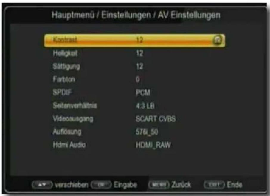 Telestar TD 2525 HD - AV Einstellungen - 1