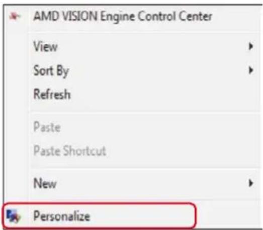 AMD VISION Engine Control Center View Sort By Refresh Paste Paste Shortcut New Personalize
