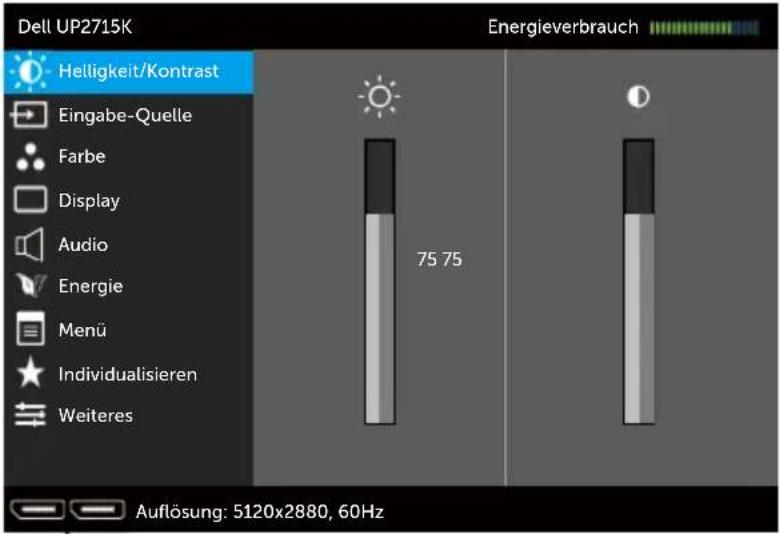 DELL UltraSharp UP2715K - Menüsystem aufrufen - 4