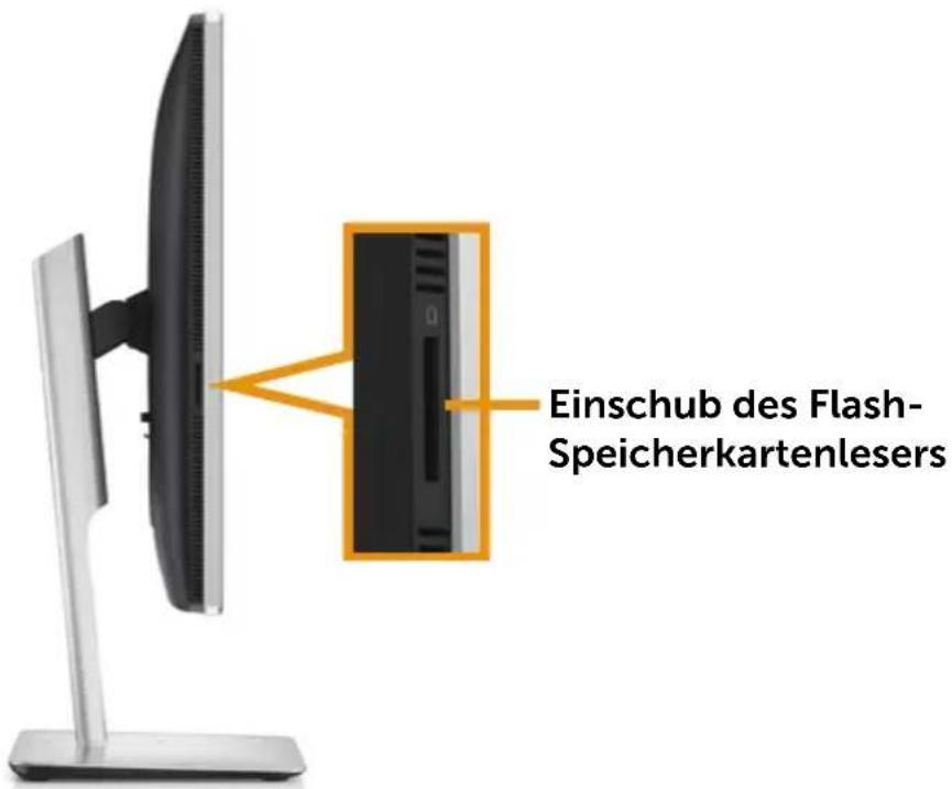 Einschub des Flash- Speicherkartenlesers