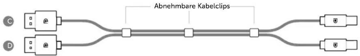 Abnehmbare Kabelclips C D