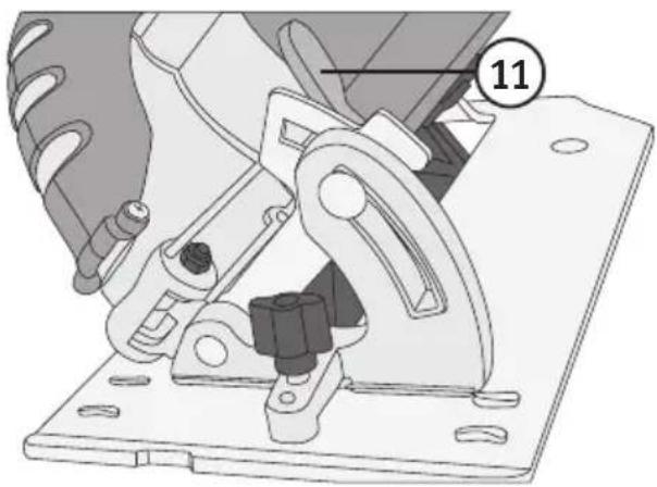 Cotech M1Y-YH5-185 - Inställning av sågklingans lutning (vinkel) - 1