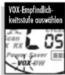 COBRA MT975-2 VP - So stellen Sie die VOX-Empfindlichkeitsstufe ei - 1
