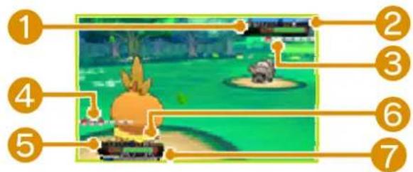 NINTENDO Pokémon Alpha Saphir (3DS) - Der Aufbau des Kampfbildschirms - 1