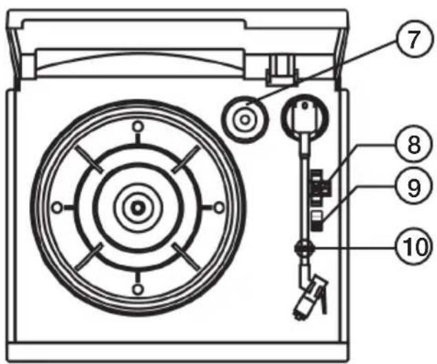 Technical diagram of a washing machine with numbered parts labeled 7, 8, 9, and 10