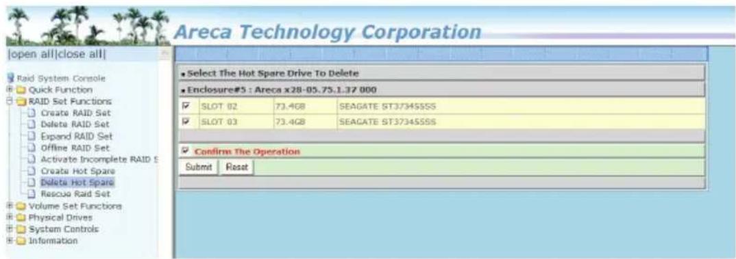 Areca Technology Corporation |open all|close all| Raid System Console Quick Function RAID Set Functions Create RAID Set Delete RAID Set Expand RAID Set Offline RAID Set Activate Incomplete RAID S Create Hot Spare Delete Hot Spare Rescua Raid Set Volume Set Functions Physical Drives System Controls I…