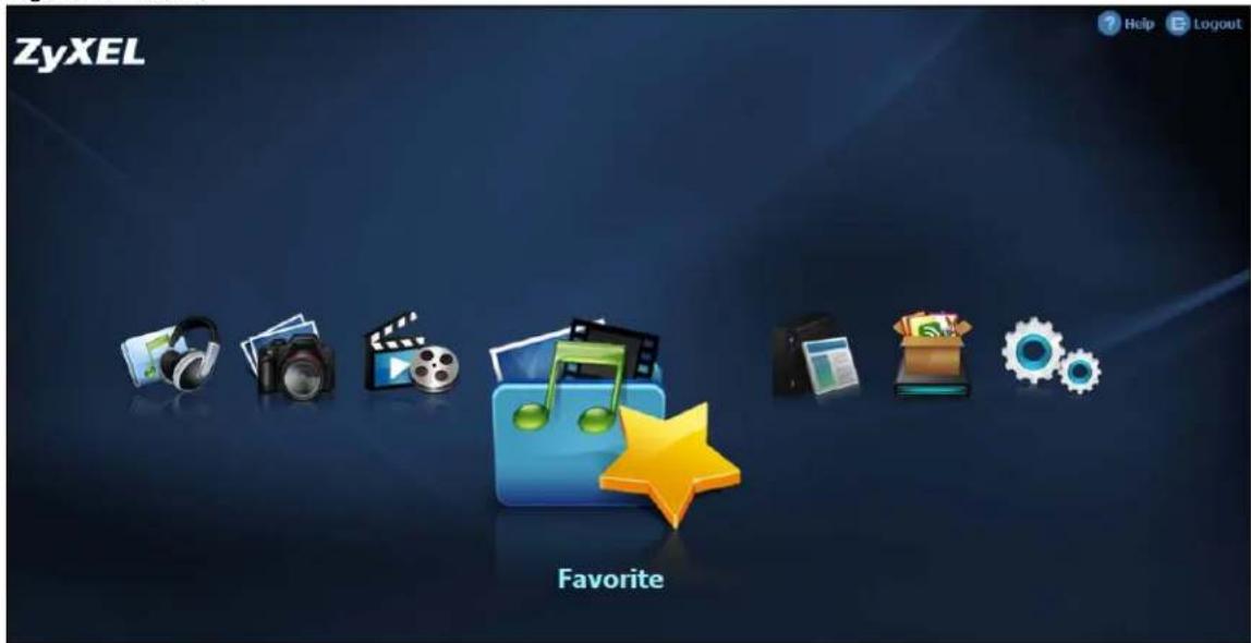ZyXEL Help Logout Favorite